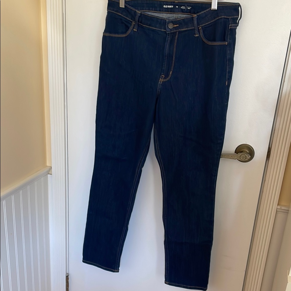 Old Navy Women’s Dark Blue Jeans Size 14 High-Rise Straight